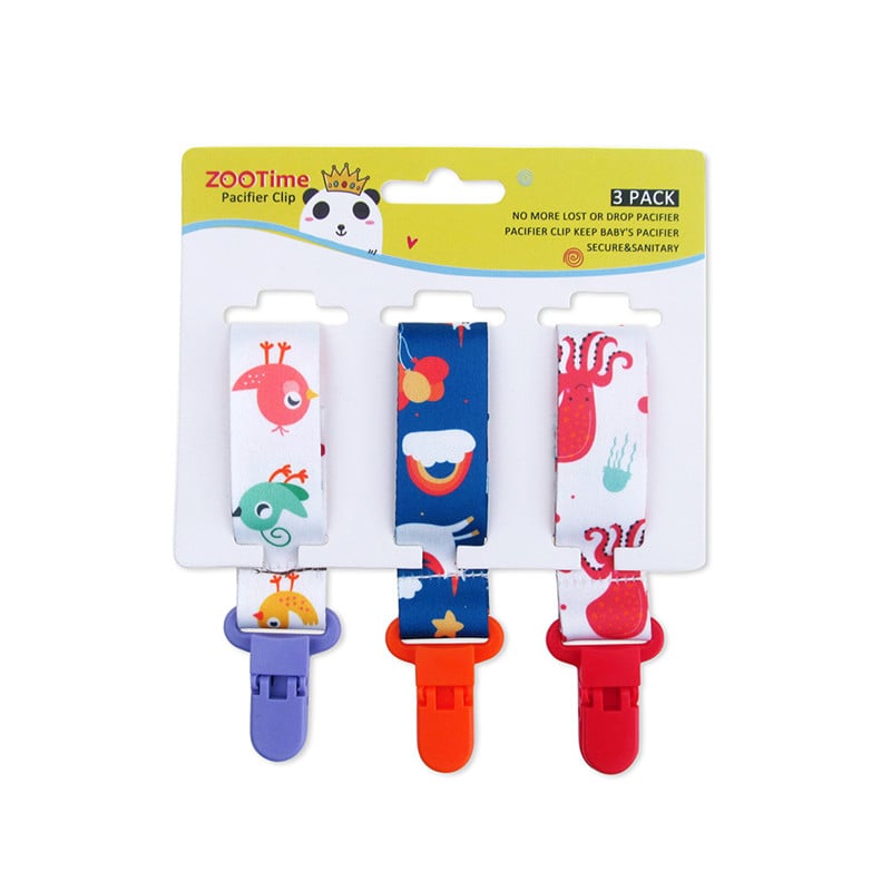 Cartoon Pattern Baby Pacifier Teether Pack of Three